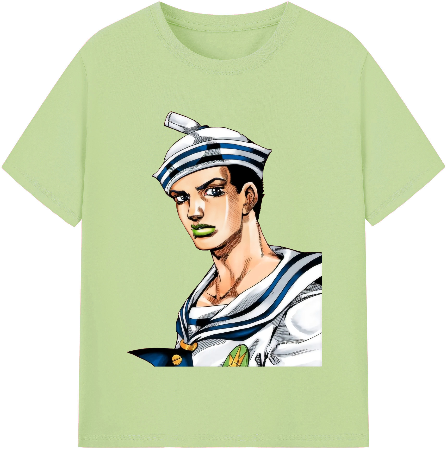 （画像用） ジョジョの奇妙な冒険 東方定助 JoJo's Bizarre Adventure Higashikata Josuke 綿100％半袖Tシャツ（フロントプリント）